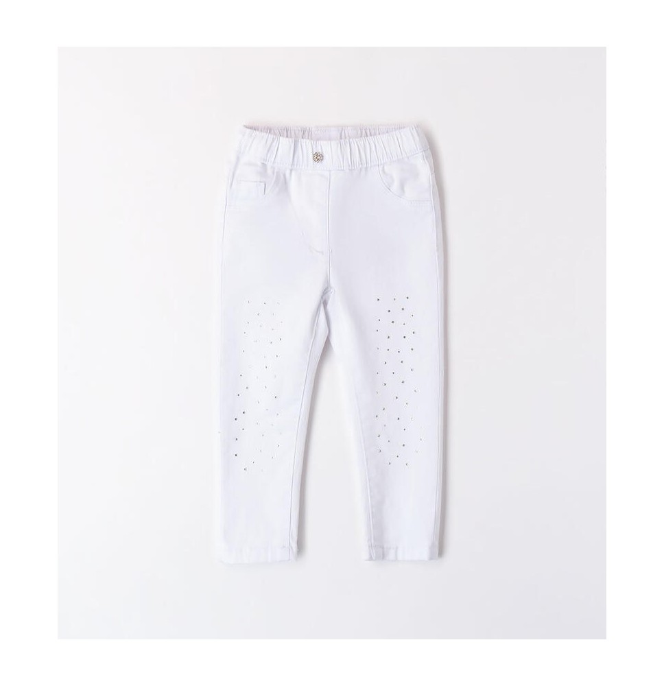 Pantaloni Sarabanda Bianchi bambina con strass 1580823100