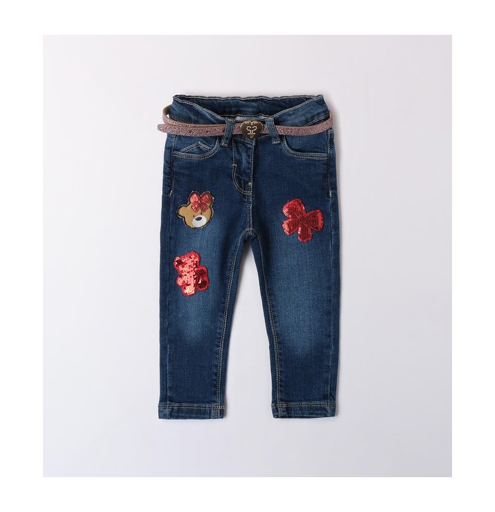 Jeans Sarabanda Blu bambina con cintura 1580A383K1